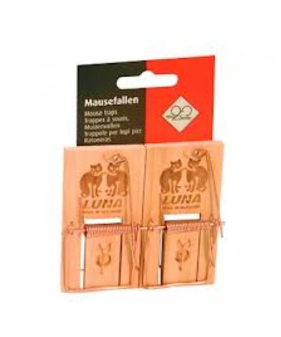 Muizenval hout LUNA, 2 stuks op blisterkaart