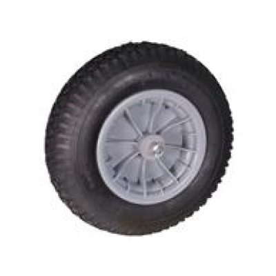 Kruiwagenwiel 400x8 met luchtband en kunststof velg (aslengte 13cm)