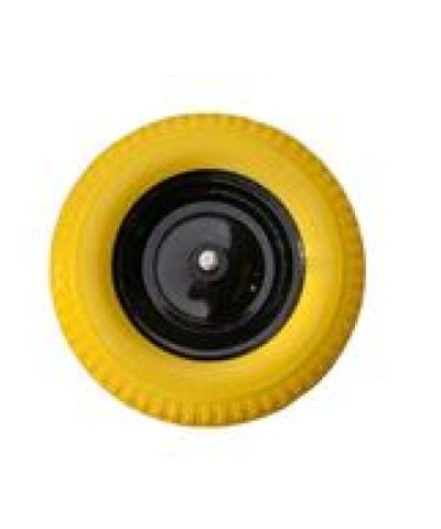 Kruiwagen softwiel 400x8 met gele foamband en metalen velg (aslengte 13cm)