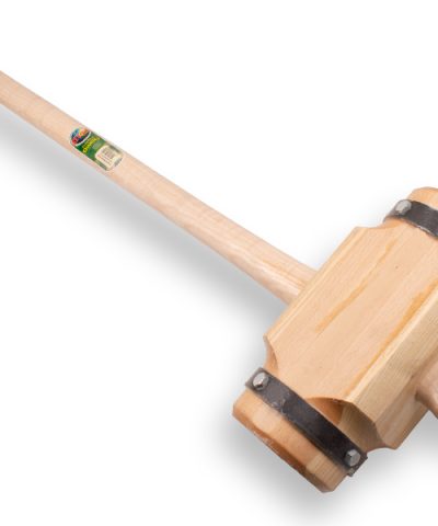 Sleg - Paalhamer ATLAS rond, gelamineerd essenhout, stalen ringen, ovale steel 100cm