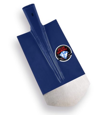 Kabelschop ATLAS DIAMANT 16cm 3/4 blauw, onderkant spits, ronde opstap, gehard en gepolijst, zonder steel