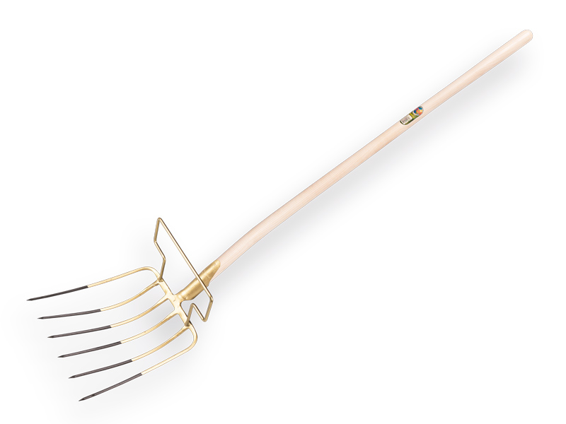 Bladvork OFFNER 6 tands, 36cm breed, met beugel en batsesteel 130cm