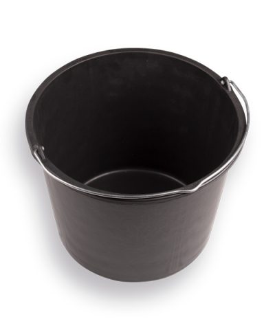 Bouwemmer zwart GRIPLINE 20L met hengsel