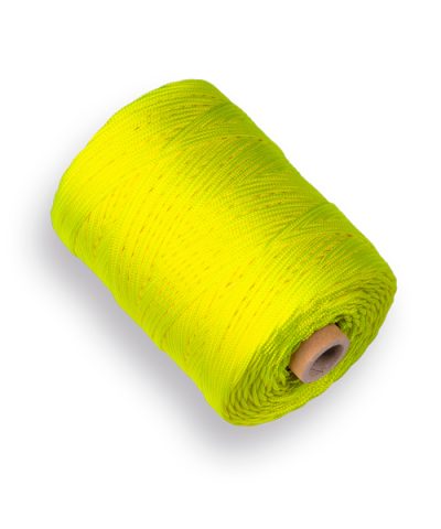 LABORA uitzetkoord nylon geel, 200m gevlochten koord