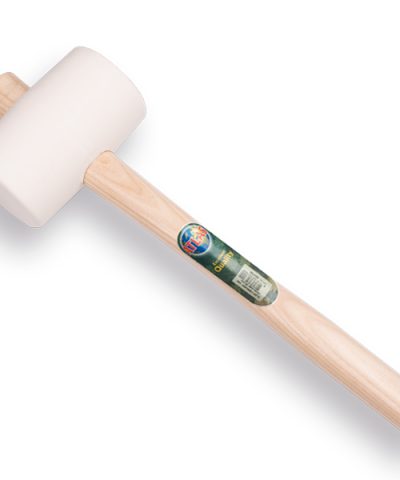 Rubberhamer GRIPLINE wit nr.3 hard, 1.0kg Ø75x130mm, met essen steel