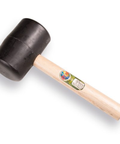 Rubberhamer ATLAS nr.9 hard 90 shore, 2.0kg Ø100x160mm, met Hickory steel