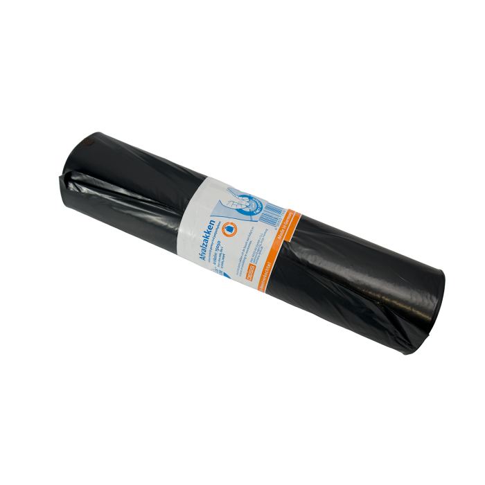Vuilniszak Premium zwart 600 x 800mm, 60L - 25 stuks per rol (prijs per rol)